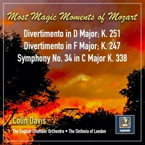 Download track Divertimento No. 10 In F Major, K. 247 Lodron Night Music No. 1'' II. Andante Grazioso English Chamber Orchestra, Sinfonia Of London, The, Sir Colin Davi